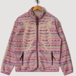 Ashland Stripe & Bone Zip Fleece - Pink