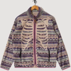 Ashland Stripe & Bone Zip Fleece - Purple
