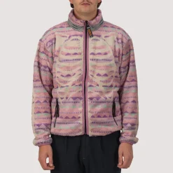 Ashland Stripe & Bone Zip Fleece - Pink