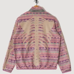 Ashland Stripe & Bone Zip Fleece - Pink