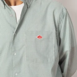 B.D. L/S Shirt - Green/White stripe