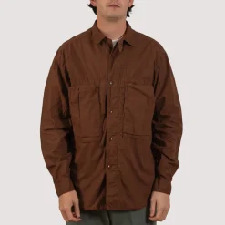 Broad Cloth Anorak Shirt - Brown