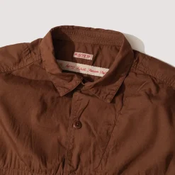 Broad Cloth Anorak Shirt - Brown