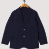 3 Button Seersucker Suit Jacket - Navy