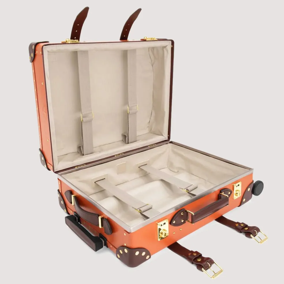 Centenary Four Wheel Carry-On Case - Marmalade/Brown/Gold