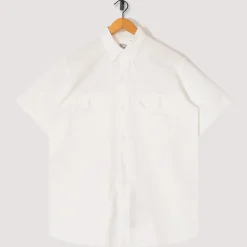 Chambray Work Shirt Wide Fit S/S - White