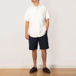 Chambray Work Shirt Wide Fit S/S - White