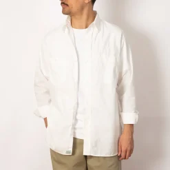 Chambray Work Shirt Wide Fit - White