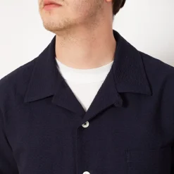 Cocktail Shirt - Navy Seersucker