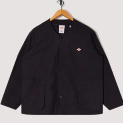 Collarless Jacket - Dark Navy
