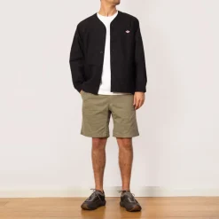 Collarless Jacket - Dark Navy