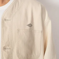 Collarless Jacket - Ecru