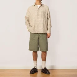 Executive Shirt - Beige Structure Check