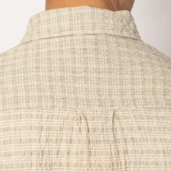 Executive Shirt - Beige Structure Check
