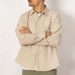 Executive Shirt - Beige Structure Check