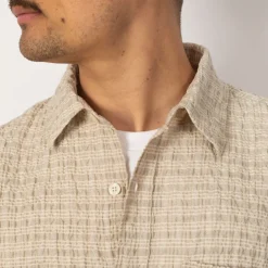 Executive Shirt - Beige Structure Check