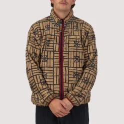 Folk Domino Zip Fleece - Beige