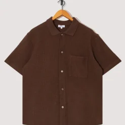 Gustav Crochet Jersey Shirt - Chestnut