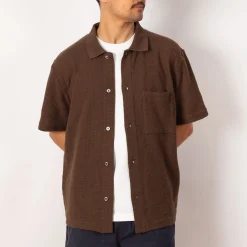Gustav Crochet Jersey Shirt - Chestnut
