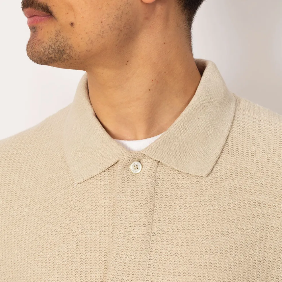 Gustav Crochet Jersey Shirt - Oatmeal