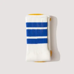 Happy Heel Skaters Knee High Socks - White/Blue