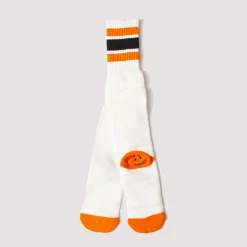 Happy Heel Skaters Knee High Socks - White/Orange