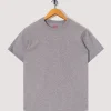Heavyweight Rib Crew S/S - Heather Grey