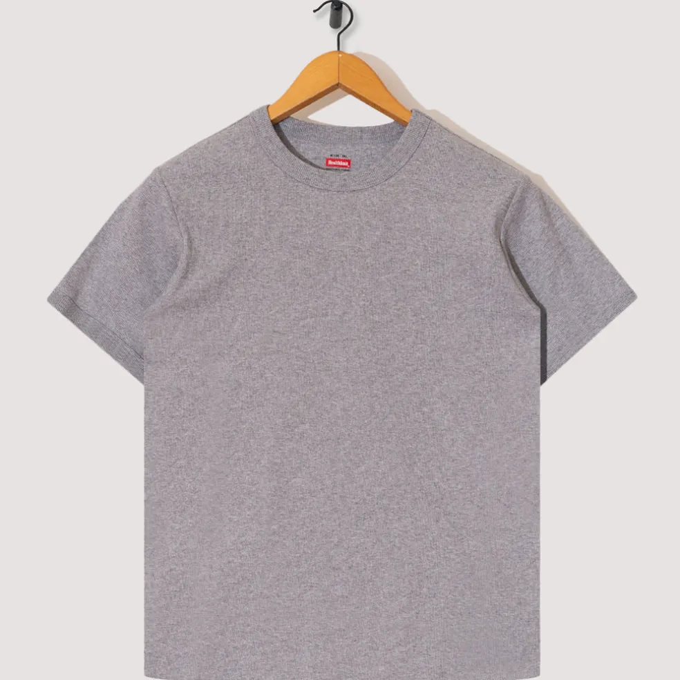 Heavyweight Rib Crew S/S - Heather Grey