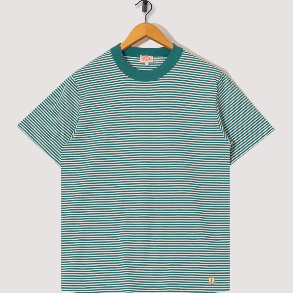 Heritage Striped T-Shirt - Deep Jungle/Milk