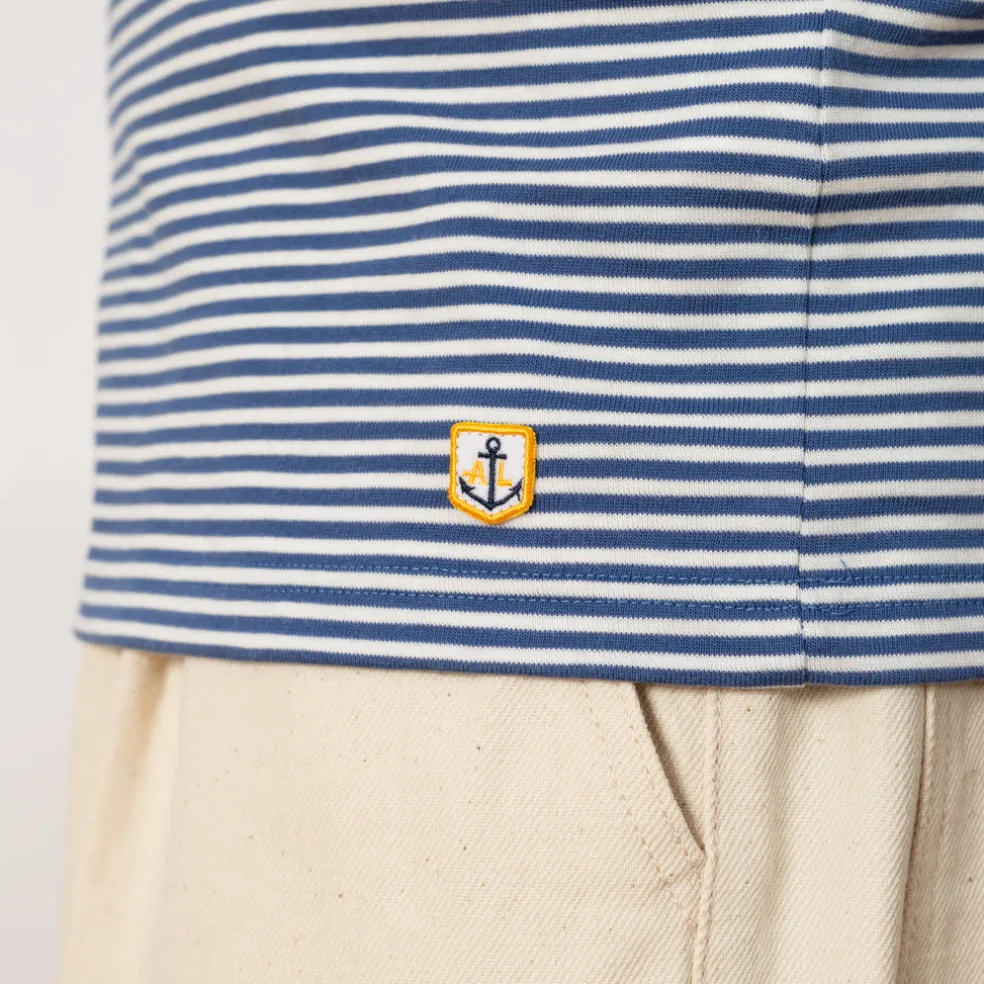 Heritage Striped T-Shirt - Obscure/Milk