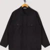 Herringbone Overshirt - Black
