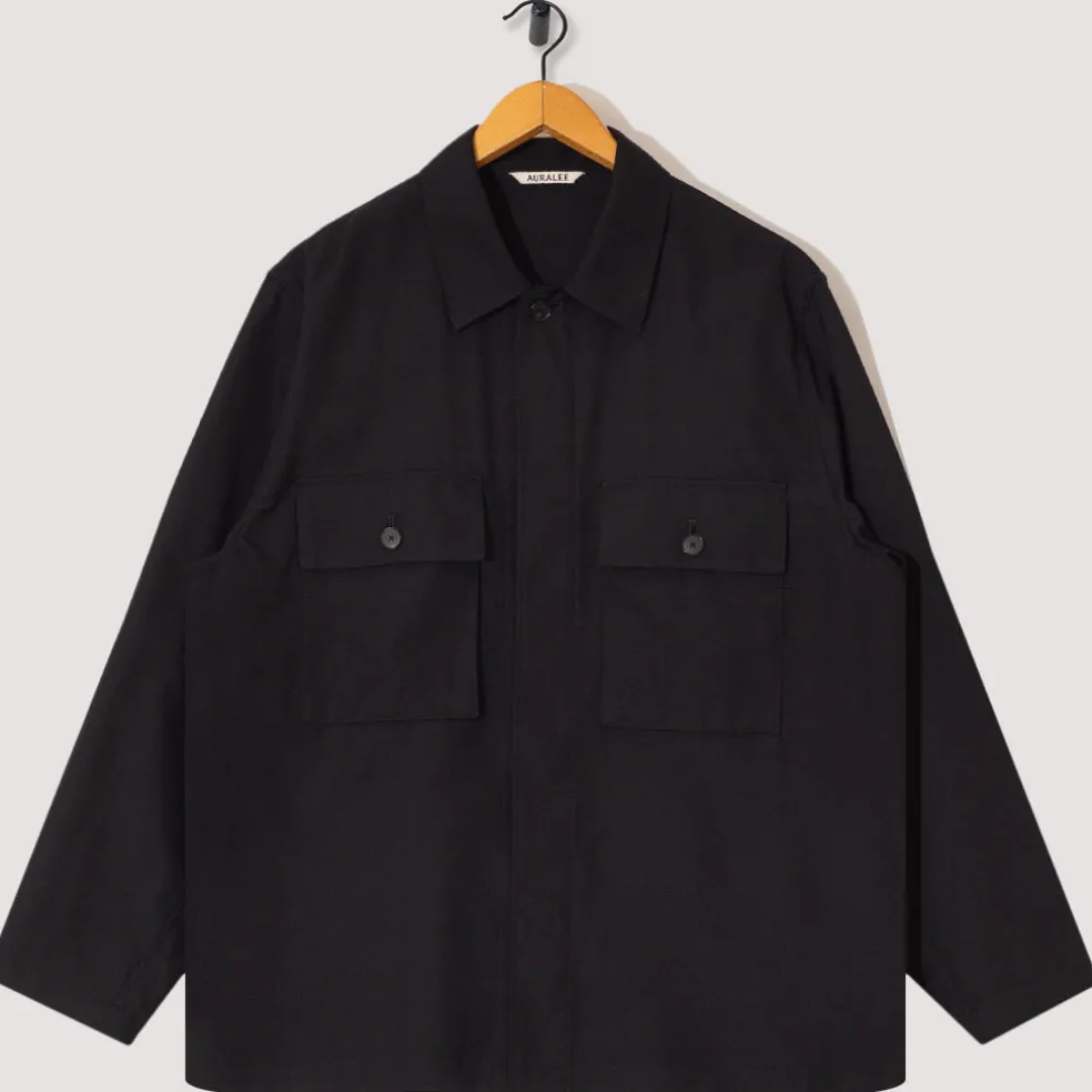 Herringbone Overshirt - Black