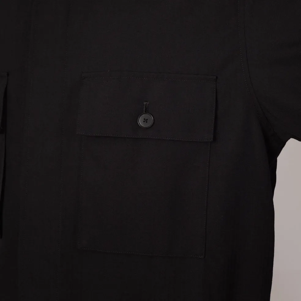 Herringbone Overshirt - Black