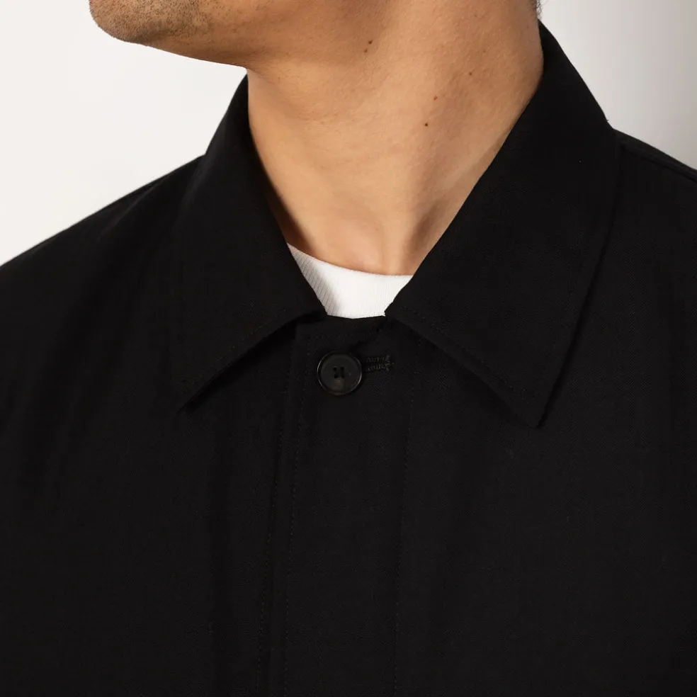Herringbone Overshirt - Black