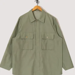 Herringbone Overshirt - Olive