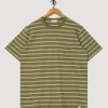 Holger Organic Sailor Stripe Pocket Tee - Moss Green