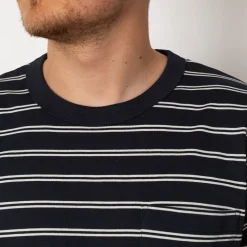 Holger Organic Sailor Stripe Pocket Tee - Dark Navy
