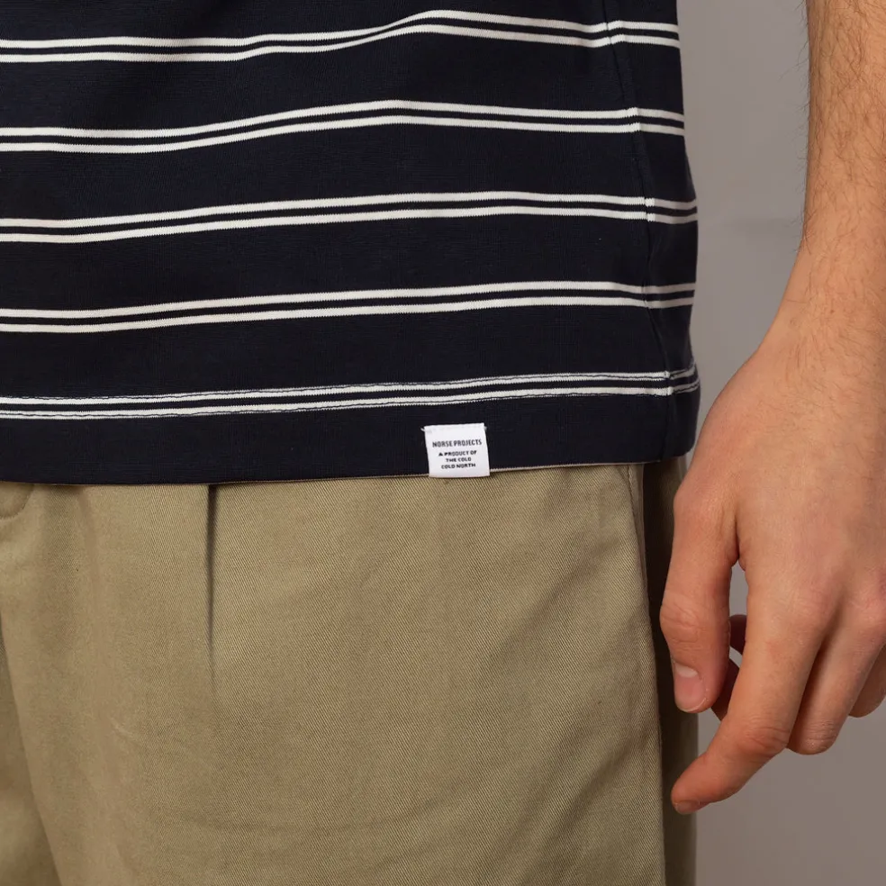 Holger Organic Sailor Stripe Pocket Tee - Dark Navy