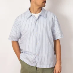 Holiday Shirt - Light Blue Banker Stripe