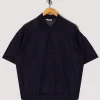 Kid Mohair Knit Polo - Navy