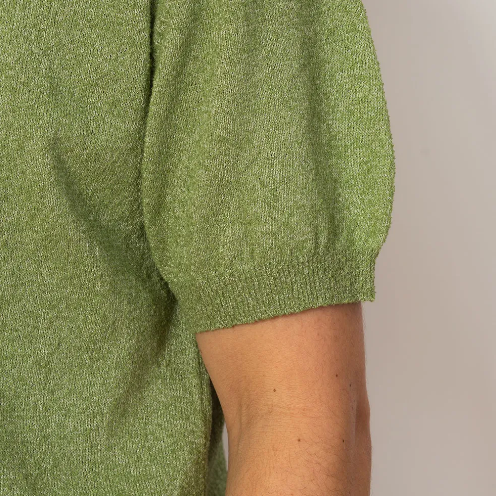 Knit Boucle Polo - Olive