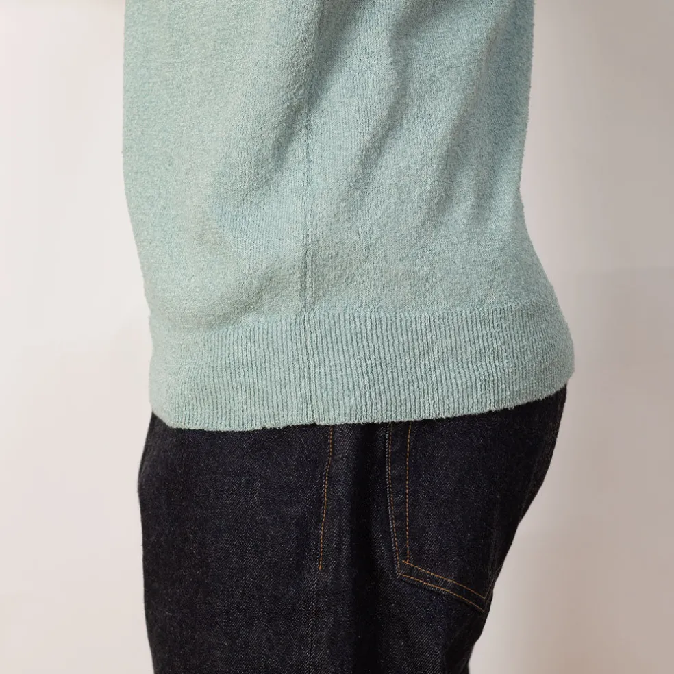 Knit Boucle Polo - Sax