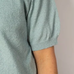 Knit Boucle Polo - Sax