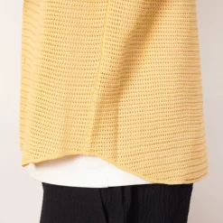 Knit Half Sleeve Shirt - White Yellow