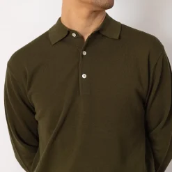 Knit Polo 12G - Olive