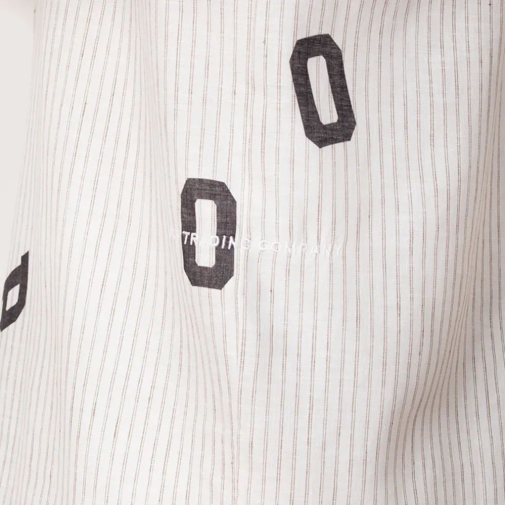 Letters Striped Pop Shirt - White Linen
