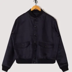 Linen Flight Jacket - Navy