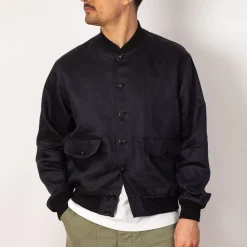 Linen Flight Jacket - Navy
