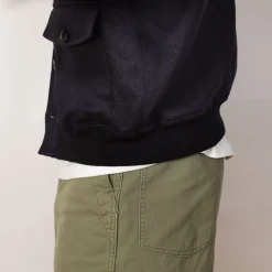 Linen Flight Jacket - Navy