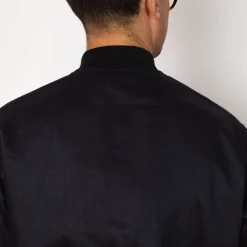 Linen Flight Jacket - Navy